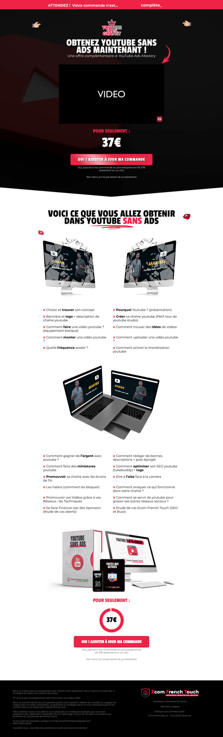 Aperçu d'une landing page de bilan conçue par ELK Agency