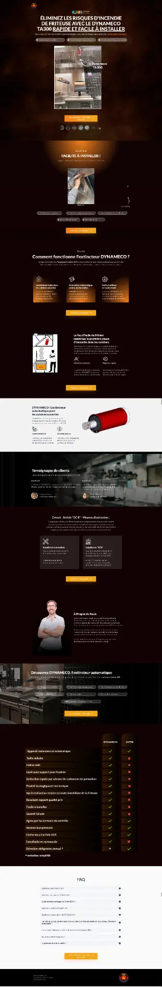 Aperçu du site Dynameco · Extincteur automatique
