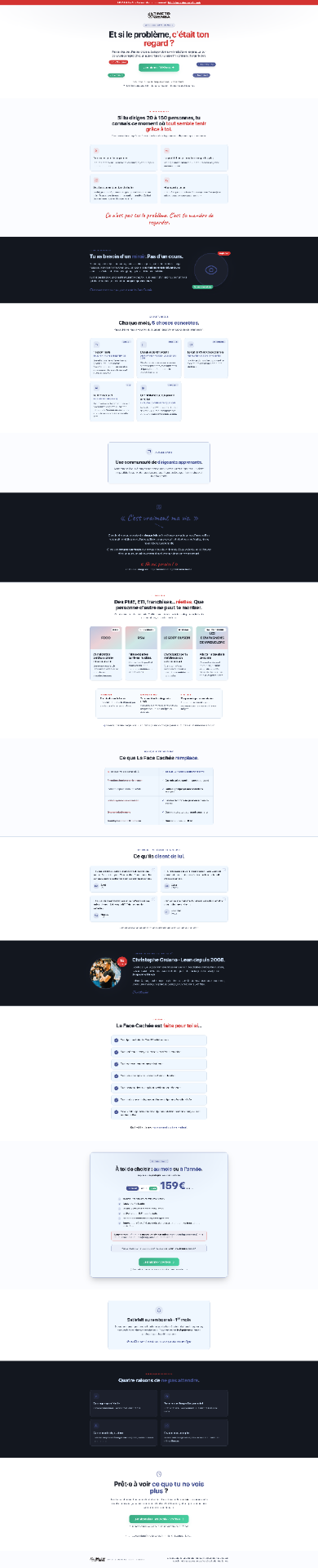 Aperçu du site Face Cachée conçu par ELK Agency