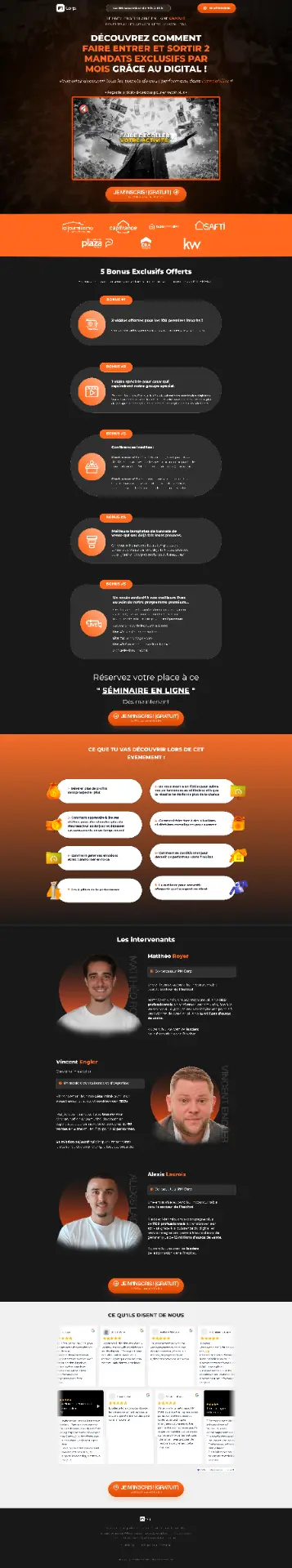 Aperçu du site PM Corp · Événementiel